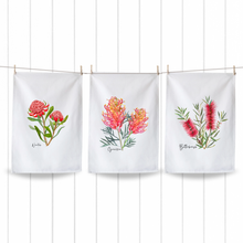 Load image into Gallery viewer, Australian Iconic Floral Tea Towels – Set of 3
