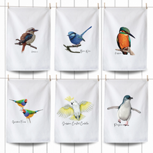 Load image into Gallery viewer, Australian Native Birds Tea Towels – Set of 6