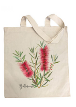 Load image into Gallery viewer, AGCB1000: Red: Bottlebrush Cotton Tote Bag
