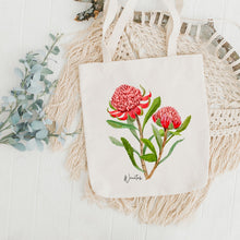 Load image into Gallery viewer, AGCB1001: Waratah Cotton Tote Bag