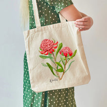 Load image into Gallery viewer, Perfect Gift for Any Occasion - Waratah White Scarf & Tote Bag | White