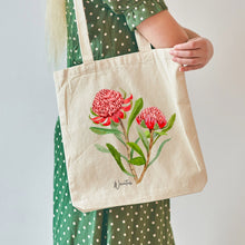 Load image into Gallery viewer, AGCB1001: Waratah Cotton Tote Bag