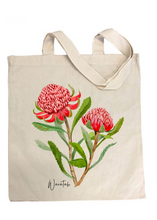 Load image into Gallery viewer, AGCB1001: Waratah Cotton Tote Bag