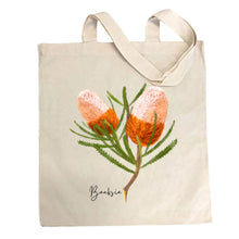 Load image into Gallery viewer, Australian Native Flower Design, Unique Gift for Nature Lovers - Banksia Tote Bag & Scarf Set | Navy