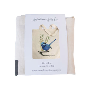 AGCB1011: Blue Wren Cotton Tote Bag