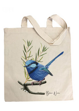 Load image into Gallery viewer, AGCB1011: Blue Wren Cotton Tote Bag

