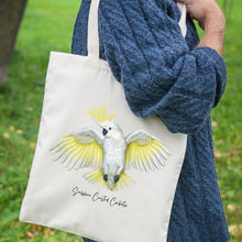 Load image into Gallery viewer, AGCB1012: Sulphur Crested Cockatoo Cotton Tote Bag