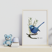 Load image into Gallery viewer, AGCP1014: Blue Wren Poster