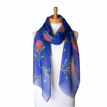 Load image into Gallery viewer, AGCS1006: Navy: Waratah Flower Scarf