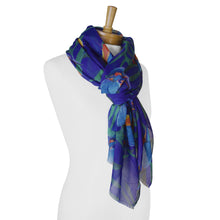 Load image into Gallery viewer, AGCS1010: Navy: Kingfisher Bird Scarf