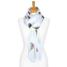 Load image into Gallery viewer, AGCS1012: White: Gouldian Finch Bird Scarf