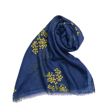 Load image into Gallery viewer, AGCS1016: Navy: Golden Wattle Scarf