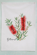 Load image into Gallery viewer, AGCT1001: Red: Bottlebrush Tea Towel