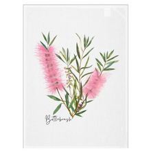 Load image into Gallery viewer, Tea Towel | Bottlebrush: Pink
