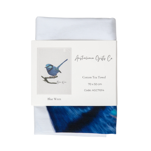 AGCT1014: Blue Wren Tea Towel