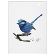 Load image into Gallery viewer, AGCT1014: Blue Wren Tea Towel
