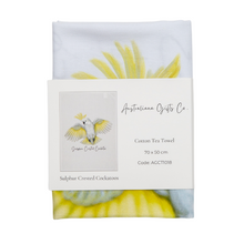 Load image into Gallery viewer, AGCT1018: Sulphur Crested Cockatoo Tea Towel
