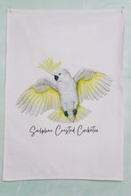 Load image into Gallery viewer, AGCT1018: Sulphur Crested Cockatoo Tea Towel