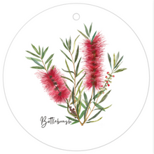 Load image into Gallery viewer, AGCTA1001: Red: Bottle Brush Flower Gift Tag