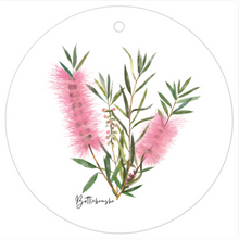 Load image into Gallery viewer, AGCTA1002: Pink: Bottle Brush Flower Gift Tag