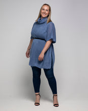 Load image into Gallery viewer, THSP1027: Egyptian Blue: Cowl Neck Poncho - J'adore Gifts