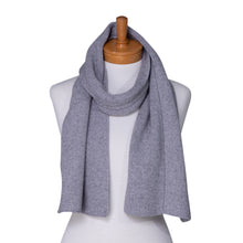 Load image into Gallery viewer, THSAP1259: (2pcs) Grey Twisted Rib Stitch Scarf Beanie Set
