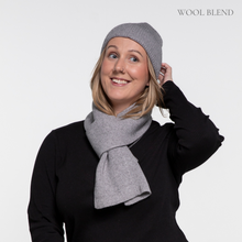 Load image into Gallery viewer, THSAP1259: (2pcs) Grey Twisted Rib Stitch Scarf Beanie Set