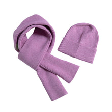 Load image into Gallery viewer, THSAP1260: (2pcs) Magenta Twisted Rib Stitch Scarf Beanie Set