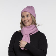 Load image into Gallery viewer, THSAP1260: (2pcs) Magenta Twisted Rib Stitch Scarf Beanie Set