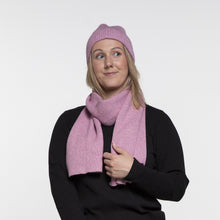 Load image into Gallery viewer, THSAP1260: (2pcs) Magenta Twisted Rib Stitch Scarf Beanie Set