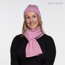 Load image into Gallery viewer, THSAP1260: (2pcs) Magenta Twisted Rib Stitch Scarf Beanie Set