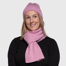 Load image into Gallery viewer, THSAP1260: (2pcs) Magenta Twisted Rib Stitch Scarf Beanie Set