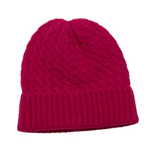 Load image into Gallery viewer, THSAP1354: (3pcs) Hot Pink Cable Knit Scarf Beanie Gloves Set