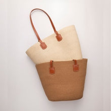 Load image into Gallery viewer, THSB1028: Beige: French Weave Tote Bag