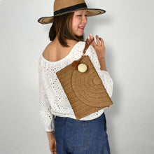 Load image into Gallery viewer, THSB1038: Brown: Envelope Weave Cross Bag