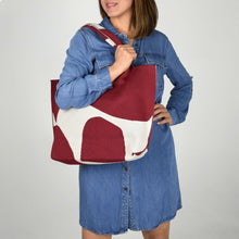 Load image into Gallery viewer, THSB1052: Burgundy: Abstract Shape Bag