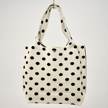 Load image into Gallery viewer, THSB1054: Off White: Polka Dot Tote Bag