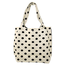 Load image into Gallery viewer, THSB1054: Off White: Polka Dot Tote Bag