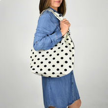 Load image into Gallery viewer, THSB1054: Off White: Polka Dot Tote Bag