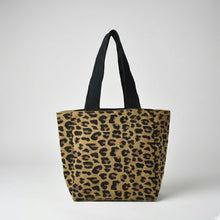 Load image into Gallery viewer, THSB1056: Tan: Leopard Jacquard Tote Bag
