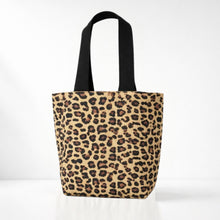 Load image into Gallery viewer, THSB1056: Tan: Leopard Jacquard Tote Bag