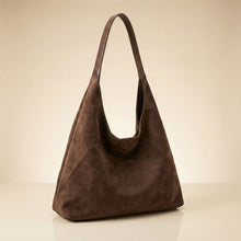 Load image into Gallery viewer, THSB1061: Brown: Faux Suede Tote Bag