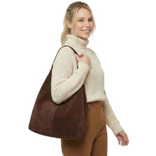 Load image into Gallery viewer, THSB1061: Brown: Faux Suede Tote Bag