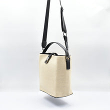 Load image into Gallery viewer, THSB1063: Beige: Woven Bucket Tote Bag with Handle
