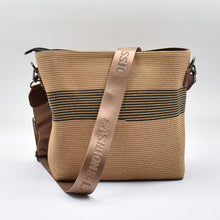 Load image into Gallery viewer, THSB1064: Camel: Striped Woven Tote Bag