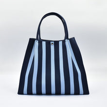 Load image into Gallery viewer, THSB1069: Navy: Vertical Stripe Crossbody Tote Bag