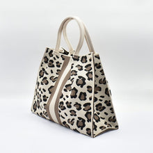 Load image into Gallery viewer, THSB1071: Cream: Leopard Crossbody Tote Bag