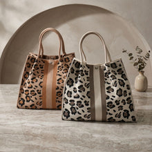 Load image into Gallery viewer, THSB1071: Cream: Leopard Crossbody Tote Bag