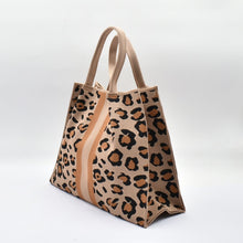 Load image into Gallery viewer, THSB1072: Brown: Leopard Crossbody Tote Bag