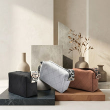 Load image into Gallery viewer, THSB1074: Brown: Diamond Stitch Crossbody Bag